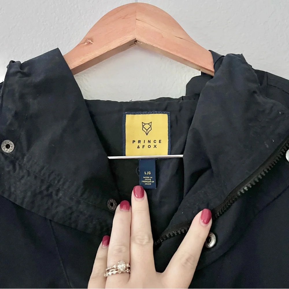 Prince & Fox Navy Pullover Anorak Windbreaker Rain Jacket Sz L - Picture 2 of 4